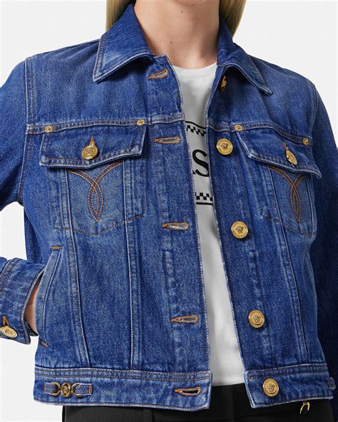 versace mens denim jacket|Versace denim jacket women's.